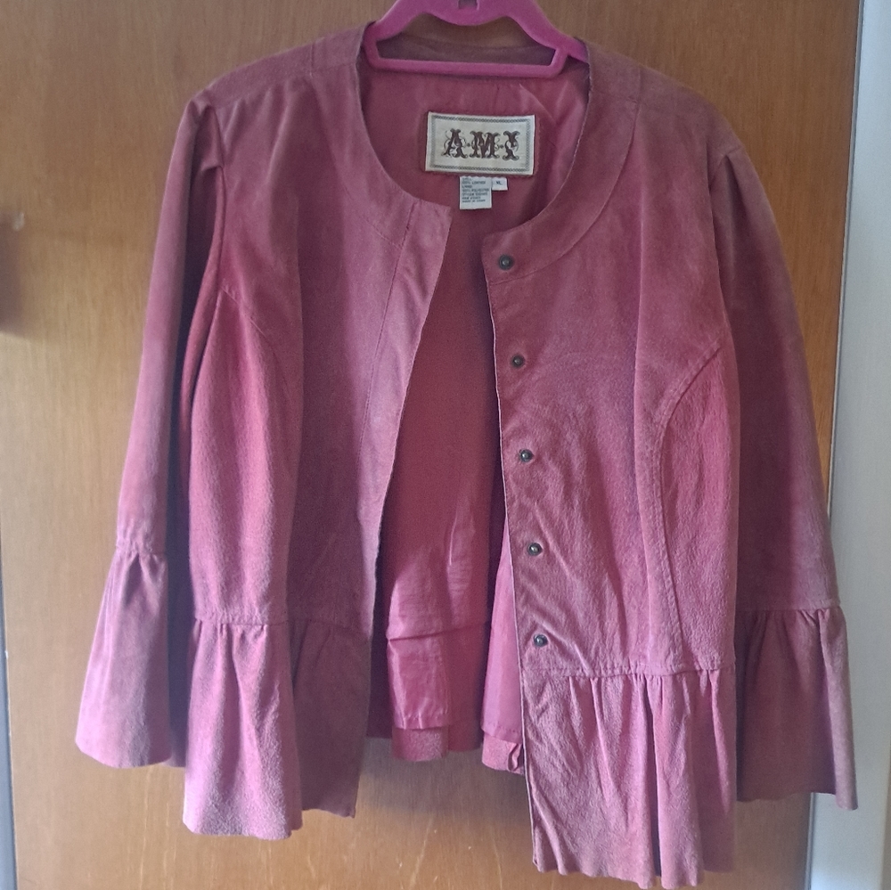 Pink suede lined jacket - Picture 3 of 3